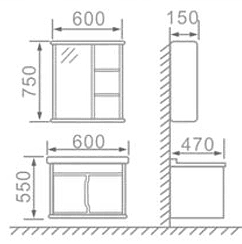 New Design Wooden Oak Floating Vanity