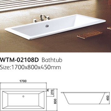Square Drop-in Acrylic Bathtubs (wtm-02108D)