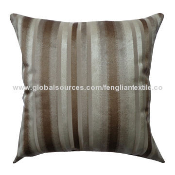 Cutting Velvet Striped Cushion with Hollow Fiber Filled