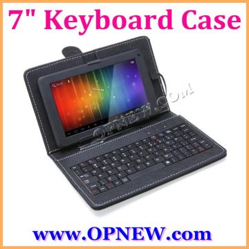 Factory Original PU Keyboard Case for 7 inch Android Tablet PC Leather Case with Stand USB/Mini USB/MicroOPNEW