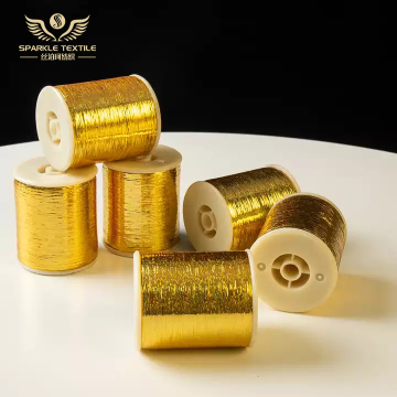 Factory Supply: Sparkle Lurex Flat Film Metallic Thread - Laser-Cut Golden M-Type Metallic Yarns and Lurex Metallic Yarn