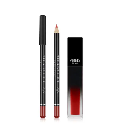 Hot Sale: 12 Color Matte Lip Liner & Gloss Set