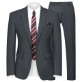 WYWK 2 Piece Men's Suit Wedding Party-Dark Gray-S