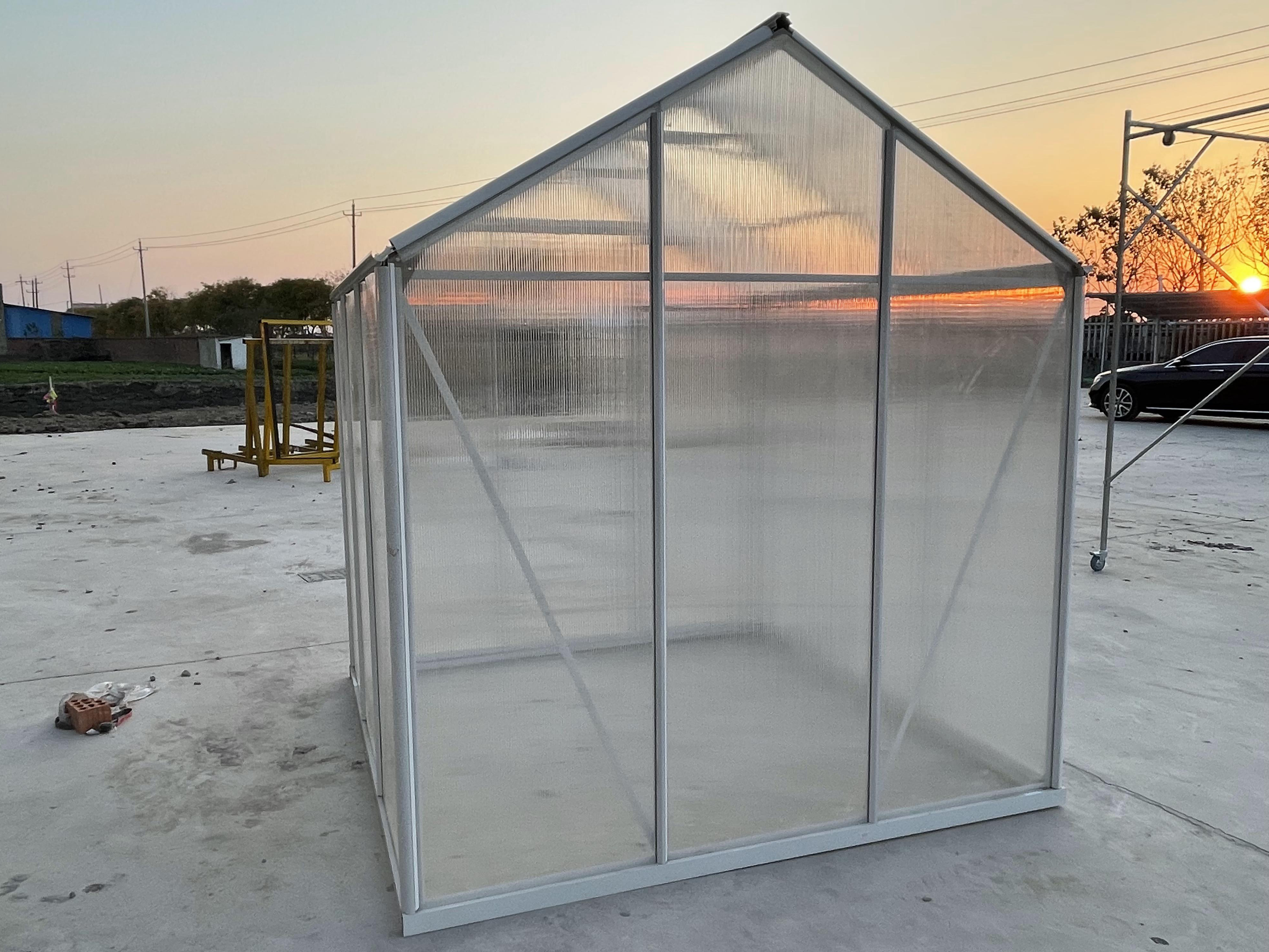 Aluminum Alloy Frame Polycarbonate Sheet Garden Greenhouses