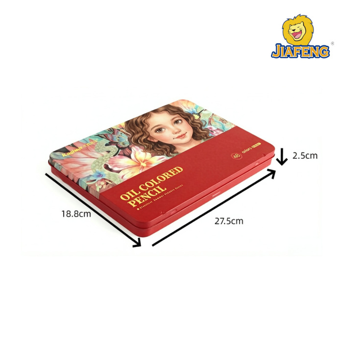Жестяная коробка для цветных карандашей, 48 штук.