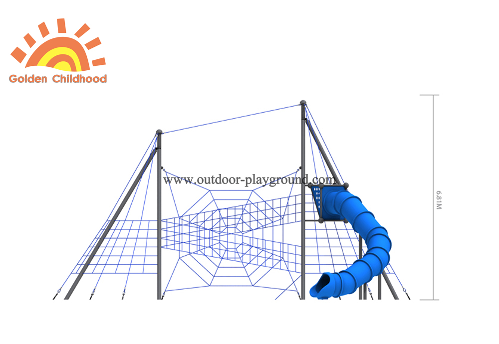 outdoor discovery playground with tube front size