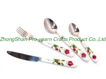4pcs cutlery set with ceramic handle