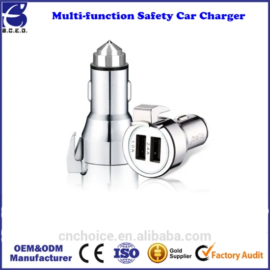 5V 24A USB car charger for cell phone with window breaker