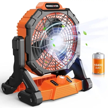 Portable USB Rechargeable Camping Fan Light with Hanging Option
