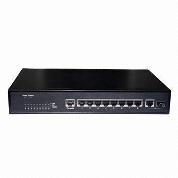 Managed PoE Switch with 150W Power, Supports LACP, Sized 280 x 180 x 44mm