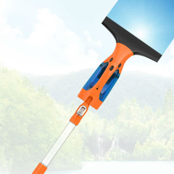Wet and dry window cleaner with spray bottle