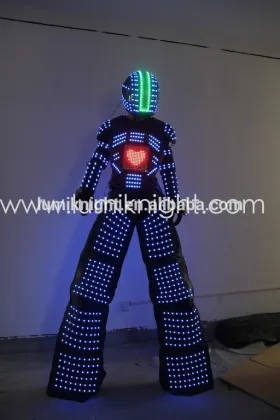 LED Robot suit with LED screen in Chest and Digital LED in helmet