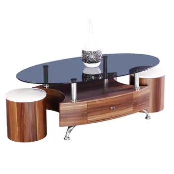 End Tables, Tempered Glass Table Top and MDF Table Base, Modern Furniture for Living Room