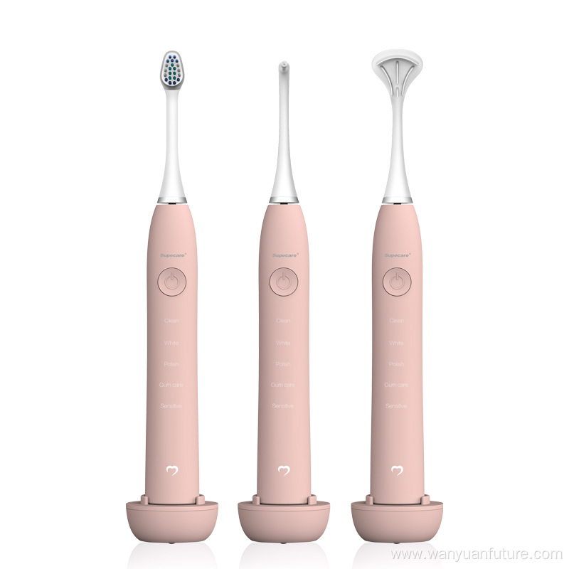 5 speeds led timer sonic rechargeable toothbrush