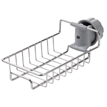 Steel Sponge Storage: Faucet Rack for Organized Kitchen Cleanup