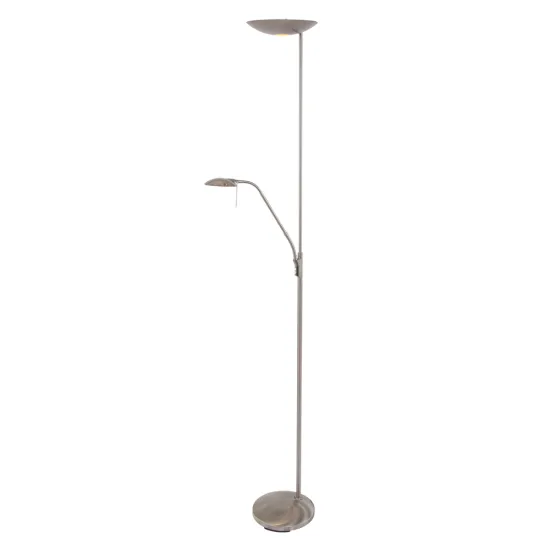 LED floor lamp in brushed nickel