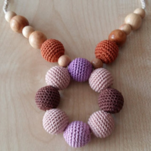 Nursing necklace teething wood beads necklace jewelry