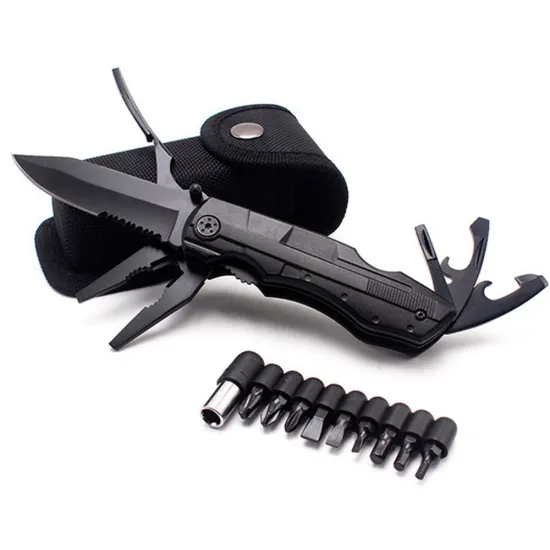 Dropship Folding Plier Multitool Knife Screwdriver Set Bit Stainless Steel Bottle OpenerHand Tool