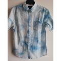 Men Casual Short Sleeve Shirt Men Casual Seersucker Cotton Print Short SLeeve Shirt Manufactory