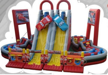 Exciting Inflatable Car Double Lane Slide
