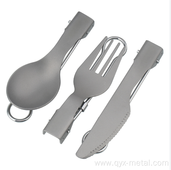 Three-piece Folding Titanium Tableware
