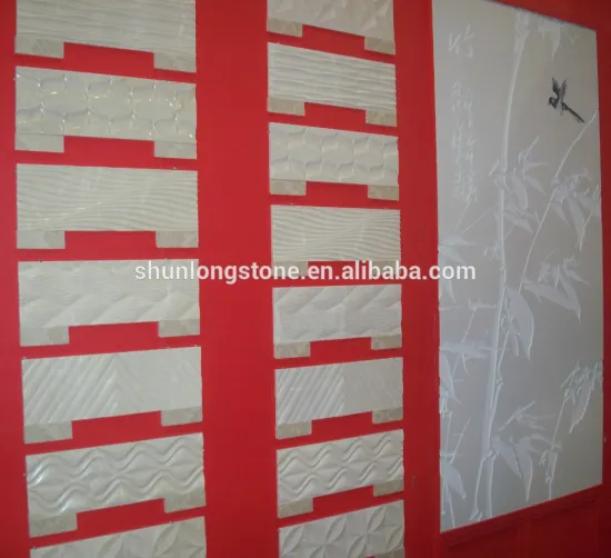 Beige Marble carving flower carving,wall decorative stone