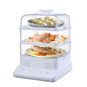 Plastic Portable 3-Layer Electric Food Steamer for Healthy Cooking