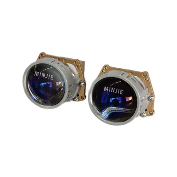 Universal 3 Inch Blue Lens Logo Projector Bi LED Retrofit Headlight H4 Auto Headlight