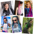 Trenza de caja larga con banda elástica Ponytail Synthetic Hair Extension Ponytail para niños