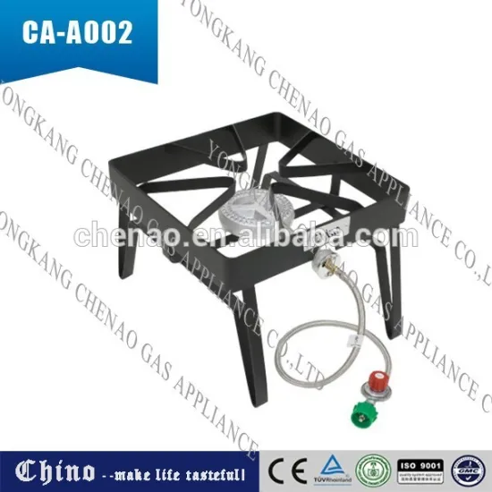 Outdoor Portable Single Propane Burner, Camping Square Stove Gas Patio Cooker
