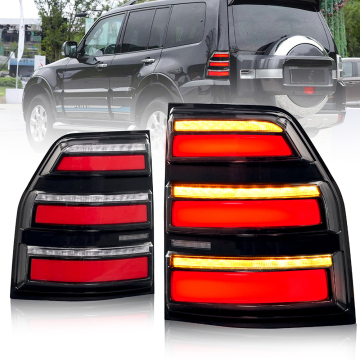 Sepasang unit lampu ekor mobil untuk Mitsubishi Pajero 2006-2018 Sinyal rem LED Sinyal Tuning Lampu Sistem Lampu Belakang Mobil