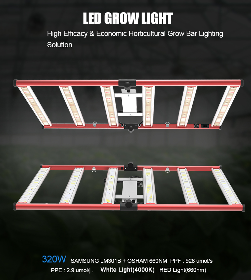 LED Pant Grow Light 4ft Dimmable 0-10V 320W