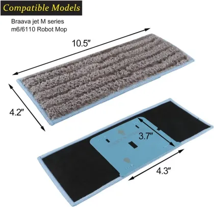 Reusable Vacuum Cleaner Parts and Mopping Pads for iRobot Braava Jet m6 Robotic Vacuum