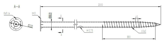 Hot Galvanized Screw Pole