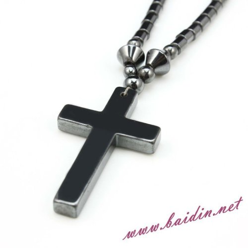 hot sale USA hematite necklace cross charm