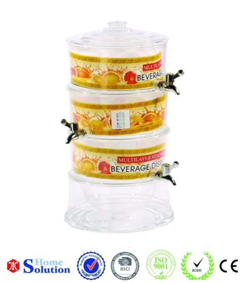 3taps juice dispenser arcylic three layer cold beverage drink cooler tower