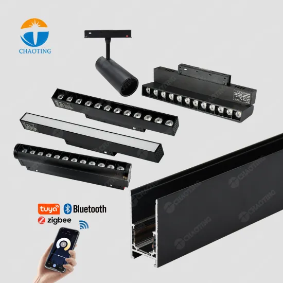 48V Magnetic LED Track Light System: Recessed Pendant Rail with COB Spotlights