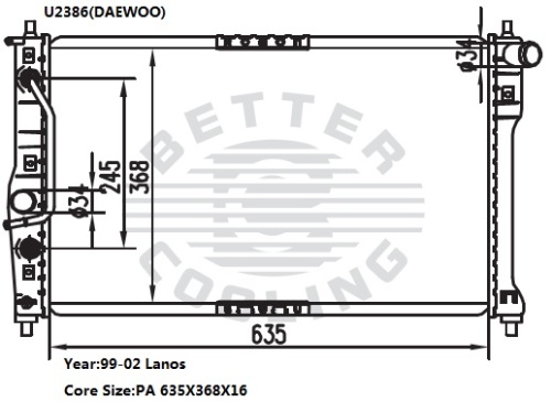 Radiateur pour Daewoo Lanos 99-02 AT