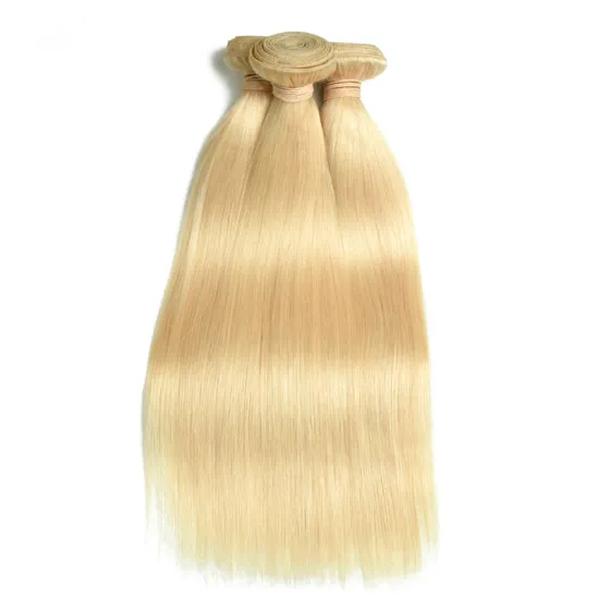 Wholesale Raw Virgin Indian Temple Hair Remy Silk Straight Hair 613# Blonde Bundles