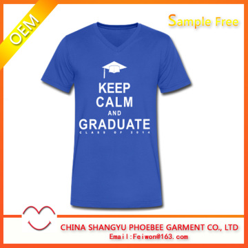 High Quality V-Neck Custom Graduation T Shirts for Students