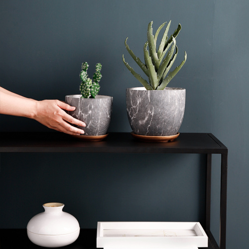 Pequeña planta de cerámica gris Potes interior al por mayor