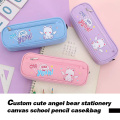 Custom Custom Cute Angel Style Style Cantateery Canvas Pencil Case для школьников