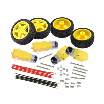 Keyestudio Motor Wheel Kit for Smart Car Four TT motors+ Four wheels+ fixed parts