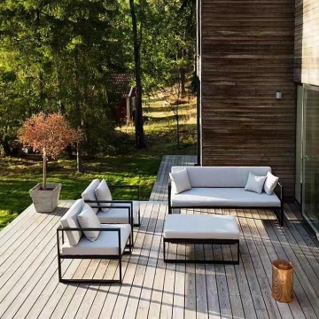 Modern Aluminum Alloy Waterproof Outdoor Furniture with Cushions for Living Room, Balcony, Patio, Hotel, and Garden