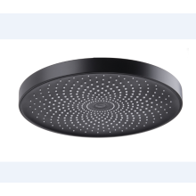 Oversized matte black top spray shower head