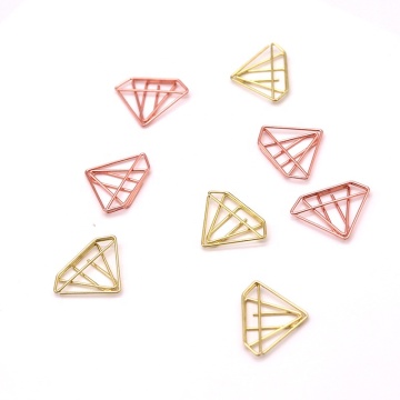 Cute Diamond Shape Metal Paper Clips for School Stationery