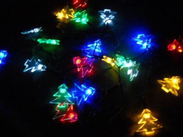 Colorful solar string light 10 tree Led +4.5M Cable using for christmas,festival decoration,free shipping