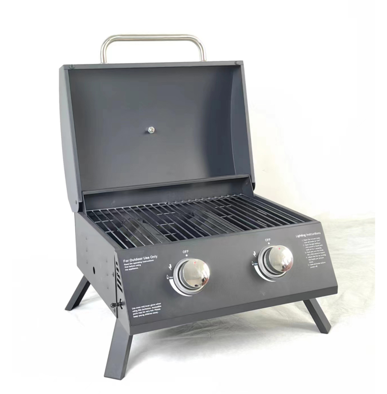 Portable Outdoor Camping Grills Stainless Steel 304 Bbq Double Side Burner Bbq Gas Grill