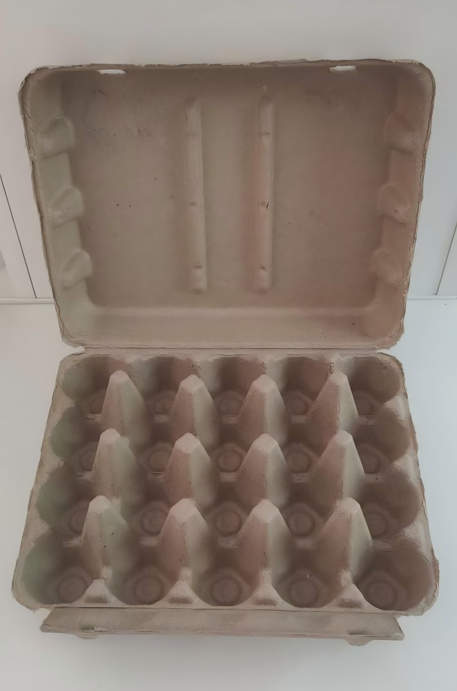 Yellow dry-pressed egg carton