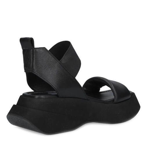 Women's Leather Flat Sandals with Wide Straps